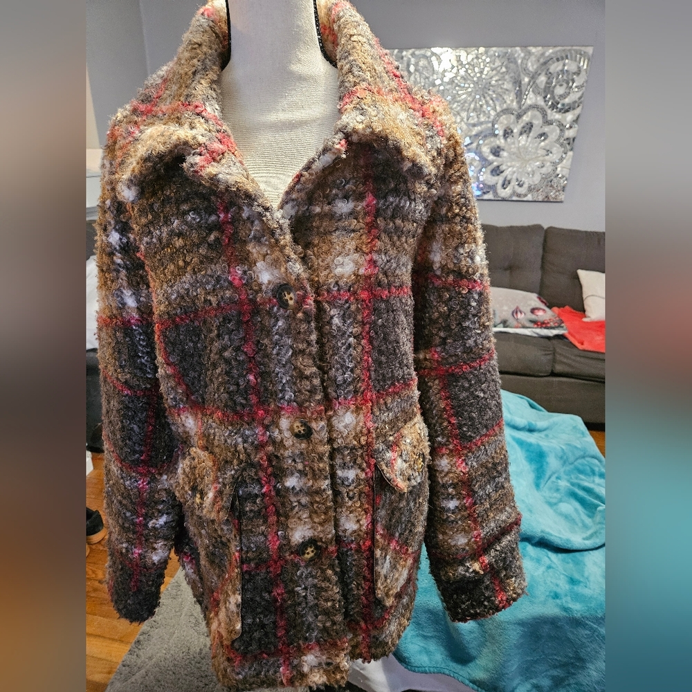 Calvin Klein Oversized Plaid Jacket